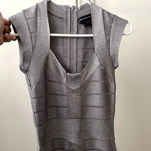 French Connection silver bandage dress